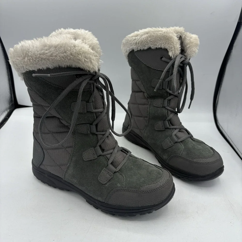 Columbia Boots Womens Size 6 Ice Maiden II Waterproof Insulated Winter Snow Gray